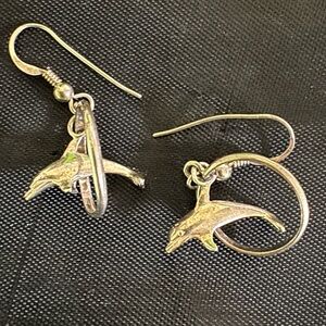 Sterling Silver Dolphin Hoop Earrings